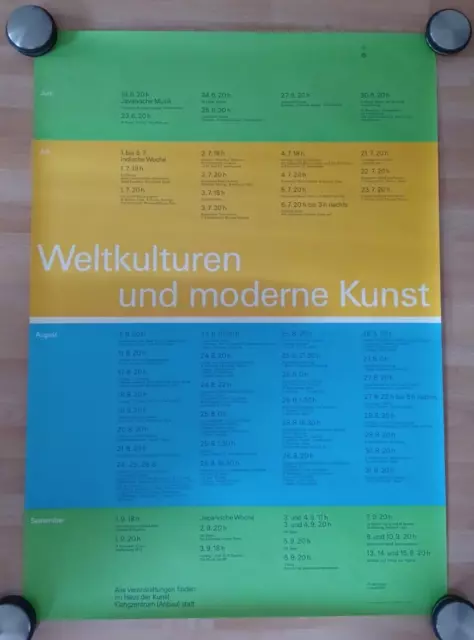 DIN A0 POSTER gerollt  Weltkulturen Otl Aicher OLYMPISCHE SPIELE 1972  MÜNCHEN