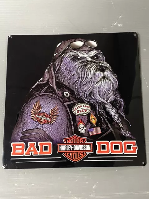 Harley-Davidson® Bar & Shield Bad Dog Embossed Tin Wall Sign - 2011791