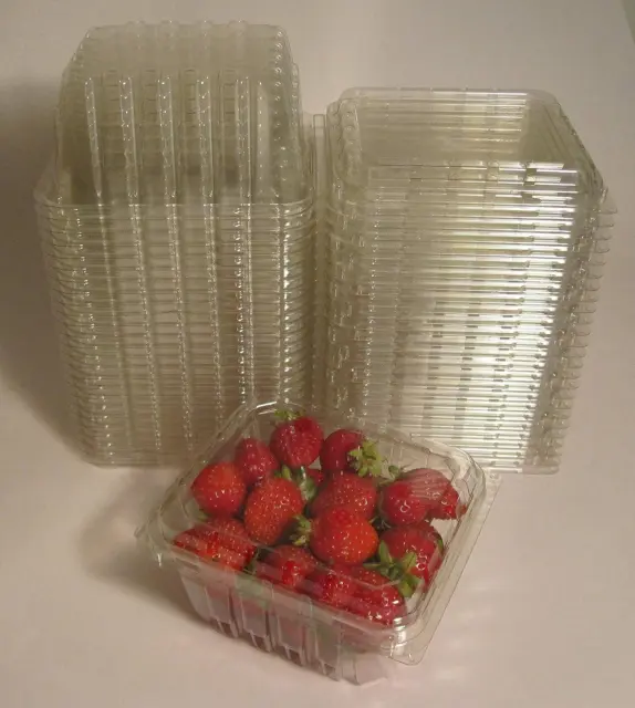 Plastic Clamshell Containers for Berries, Cherry Tomatoes, and Other Small Prod