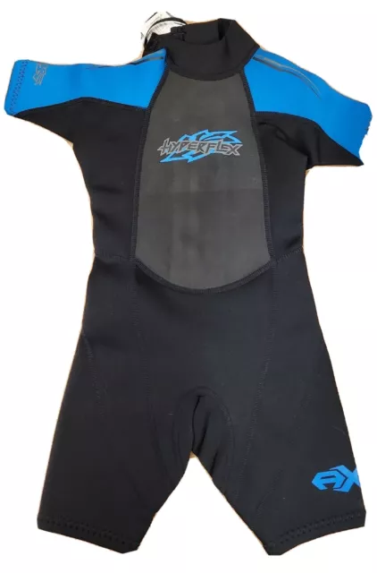 Hyperflex Children's ACCESS 2mm Back Zip, Black/Blue size 2