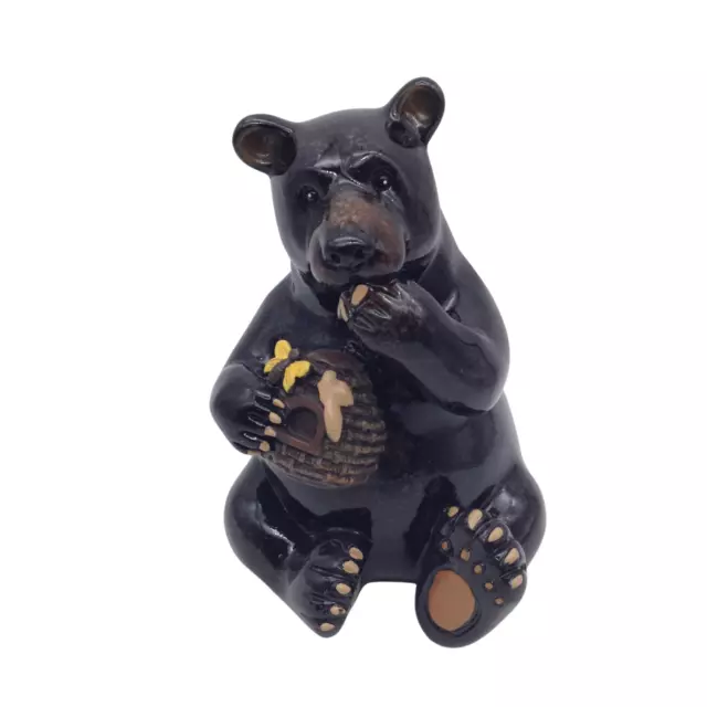 Black Bear Eating Honey Figurine Bee Hive 5.5" Tall New 54628