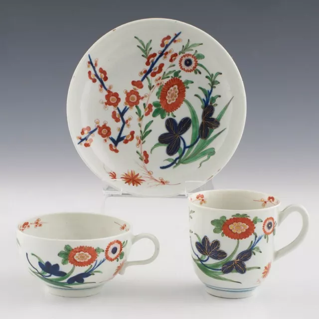 First Period Worcester Porcelain Kempthorne Pattern Trio c1770