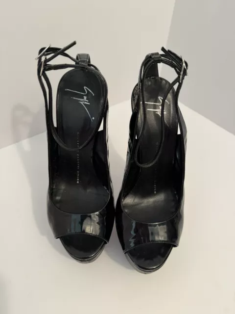 Giuseppe Zanotti Patent Leather Stilleto Platform Heel Sandals Size EU 36 US 5