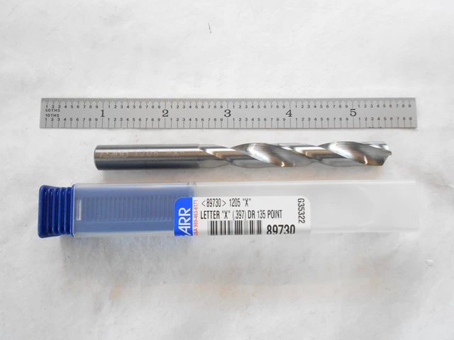 New Garr Usa 5Xd Letter "X" (.397") Dia. X 2-7/8" Fl X 4-1/2" Oal Carbide Drill