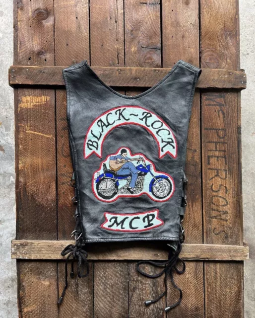 biker leather vest