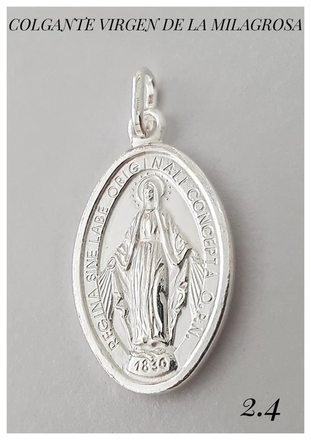 Ciondolo Charm Vergine Miracolosa &ndash; 12x6 Mm &ndash; Argento 925 &ndash; Con Custodia Regalo