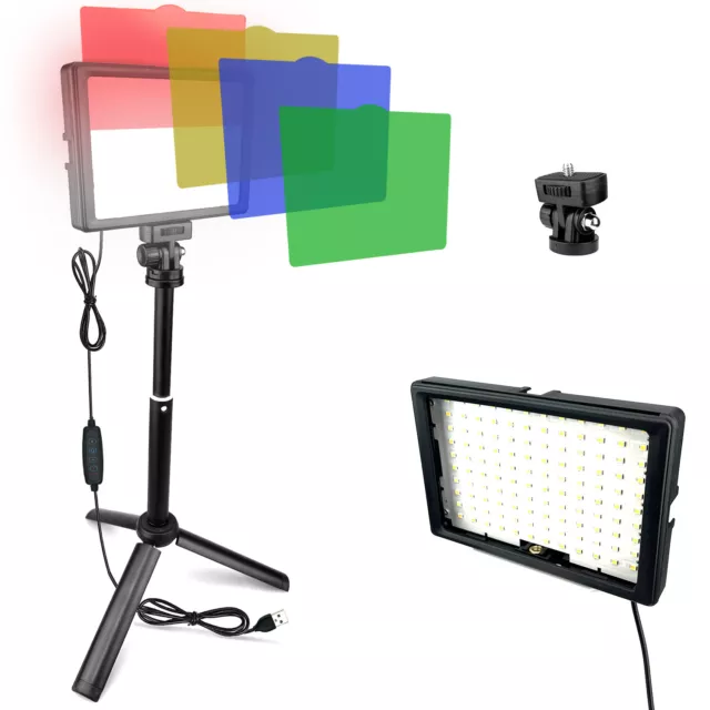 Dimmable Camera LED Video Light Panel + Bracket Tripod for Photography Lighting