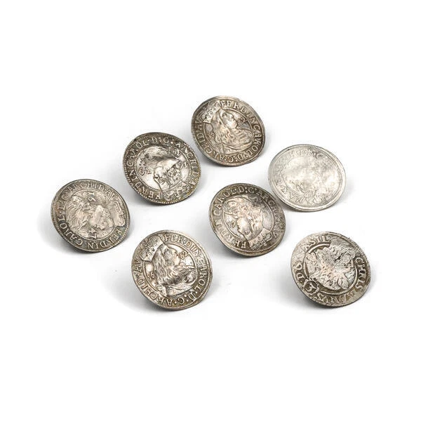 7 bottoni in argento bottoni per monete 3 incrociatori casa asburgica 20,5 mm