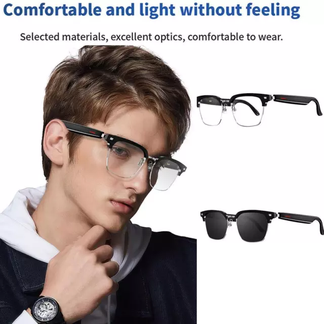 Gafas luminosas LED inalámbricas USB recargable LED luz para arriba gafas  Rave Party brillante gafas de sol (azul claro)
