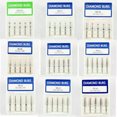 50pcs Dental Diamond Burs FG 1.6mm bur High speed handpiece turbine 10 Boxes EQ
