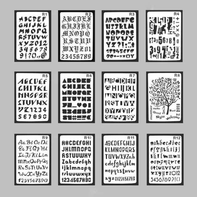 Card Scrapbooking Masking Spray Layering Stencils Letter Alphabet Wall Painting