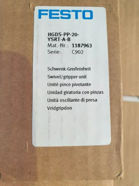 FESTO 1187963 HGDS-PP-20-YSRT-A-B Swivel/Gripper Unit (BR6.3B3)