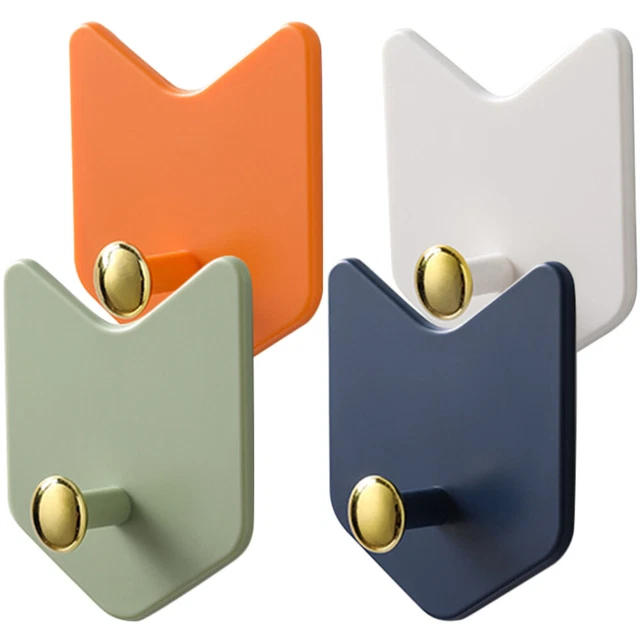 4 Pcs Nahtloser Wandhaken Vergoldet Wand Klebriger Haken Stanzfreie Haken
