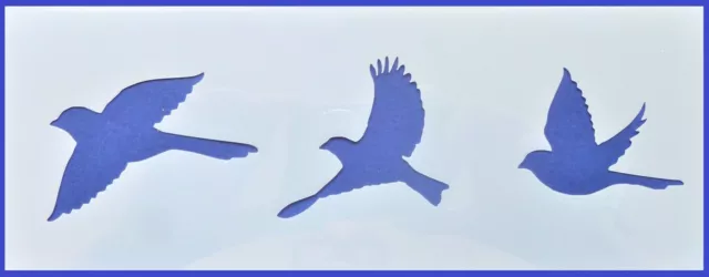 Flexible Stencil *FLYING BIRDS* Sparrow Card Making - 8cm x 21cm - 190micron