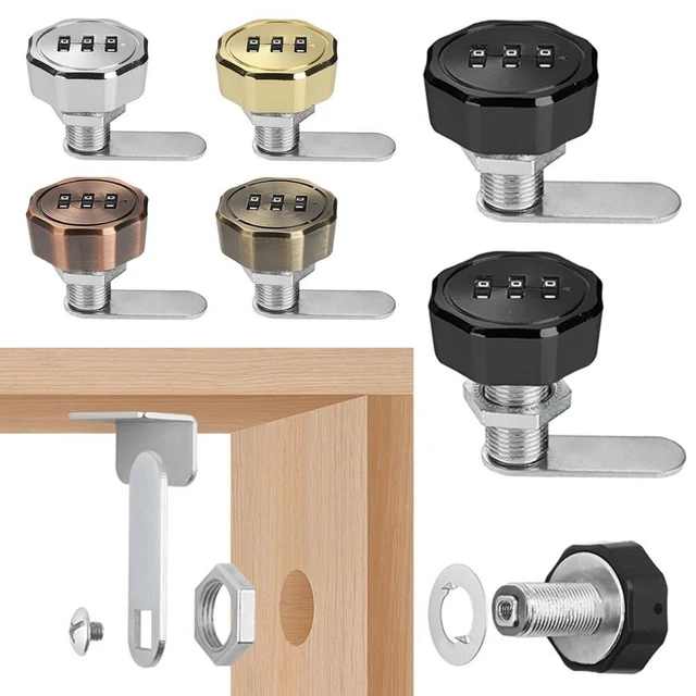 Zinc Alloy 3 Digital Code Combination Lock Cupboard Drawer Password Locker