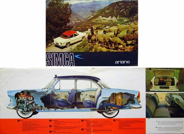 Simca Vedette Ariane circa 1962 Original UK Sales Brochure Simca Vedette Ariane circa 1962 Original UK Sales Brochure