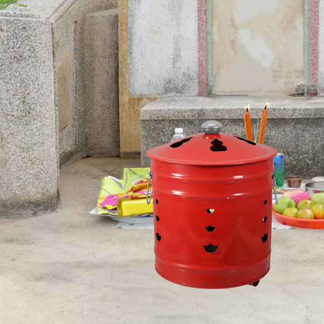 Enamel Burning Gold Bucket Garden Incinerator Fire Bin Cage