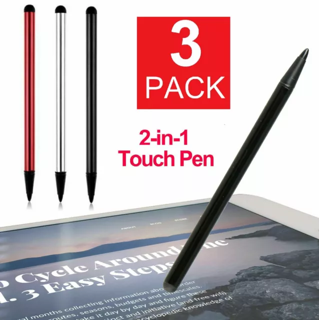 2 in 1 Touch Screen Pen Stylus Universal For iPhone iPad Samsung Tablet Phone PC