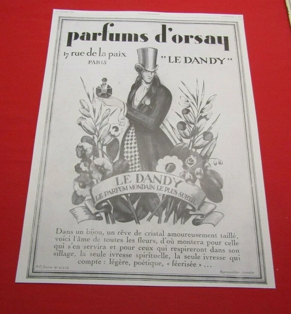 Advertising Pub Publicite Ancienne Advert 25.2 Le Dandy D'orsay Parfum Subtil 28