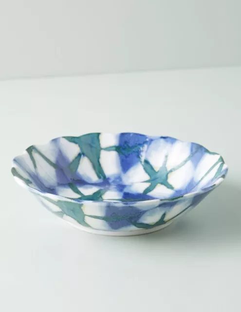 ANTHROPOLOGIE Shibori Canapé Bowl Japan 3 Available Green White & Blue Origami M