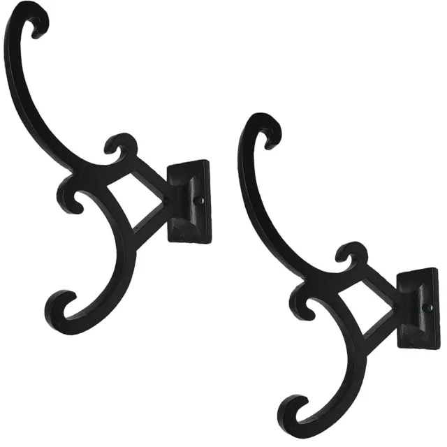 7" Ornate Coat Hook - BB-333 - For coats, bags, etc - Black Finish Wrought...