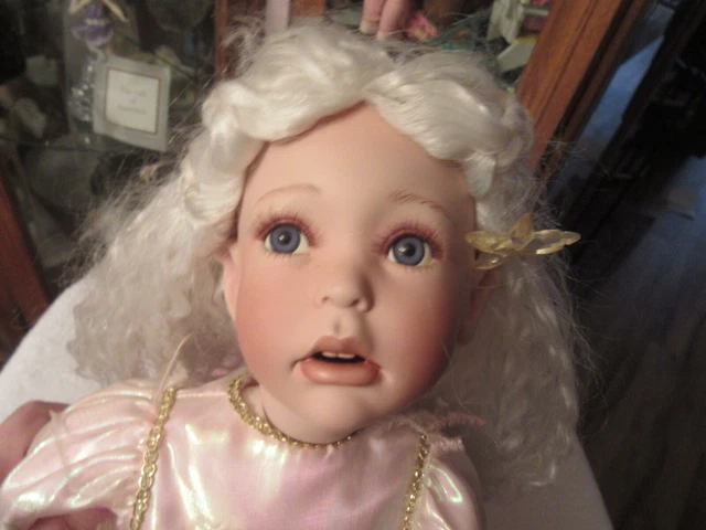 Kelly J Rubert AEL 2001  Porcelain  Fairy Doll 21" long 13" high flying angel