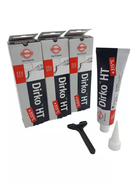 3x ELRING DIRKO HT Dichtmasse schwarz 70ml -60 - +315 °C Motor Ölwanne Getriebe