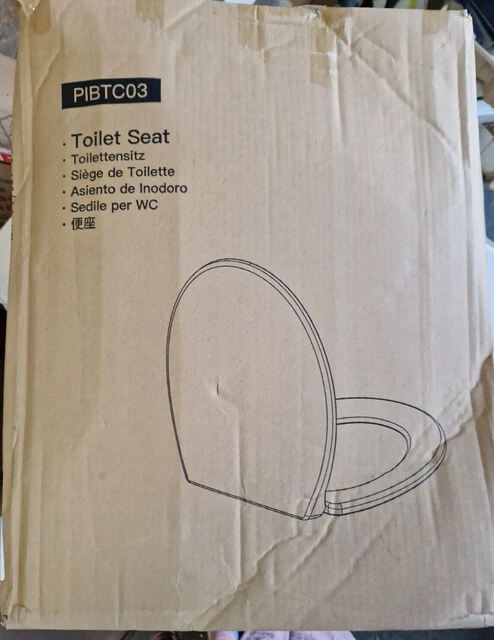 Sedile WC bagno chiusura morbida bianco sgancio rapido facile fissaggio PIBTC03 NUOVO