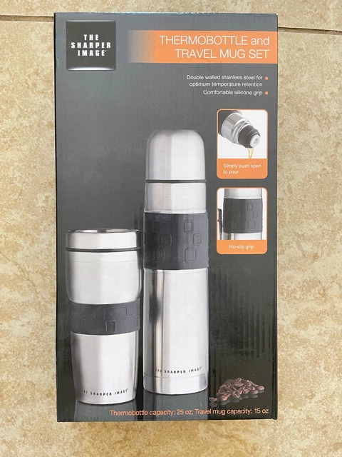 Sharper Image Thermobottle And Travel Mug Gift Set, Stainless Steel