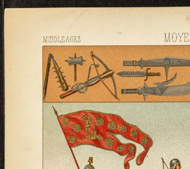 1890 - Armes et soldats du Moyen-âge - Uniformes militaires - archers cavaliers 2