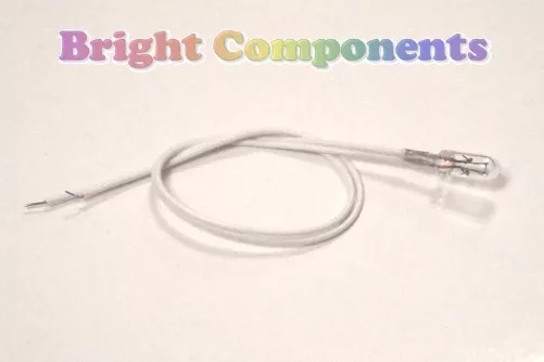 5x Clear/White Grain of Wheat Bulb/Lamp : 12V : 3mm : Prewired : 1st CLASS POST