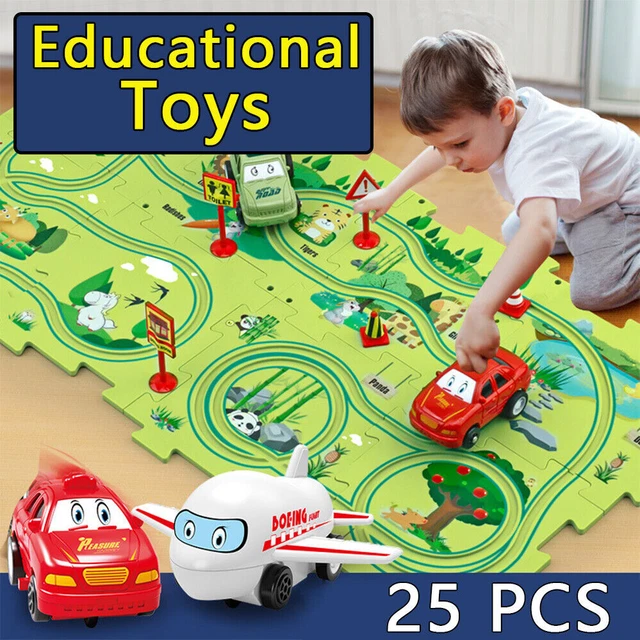 DIY Car Track Puzzle Play Set Preschool Educational Montessori Toy For Kid Gifts 2