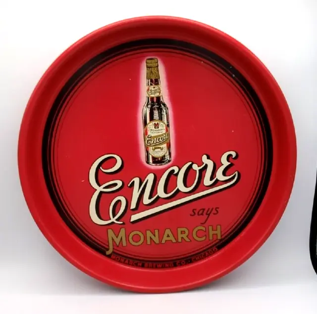 Encore Beer Monarch Brewing Co. 13” Round Tray Bottle Chicago, IL