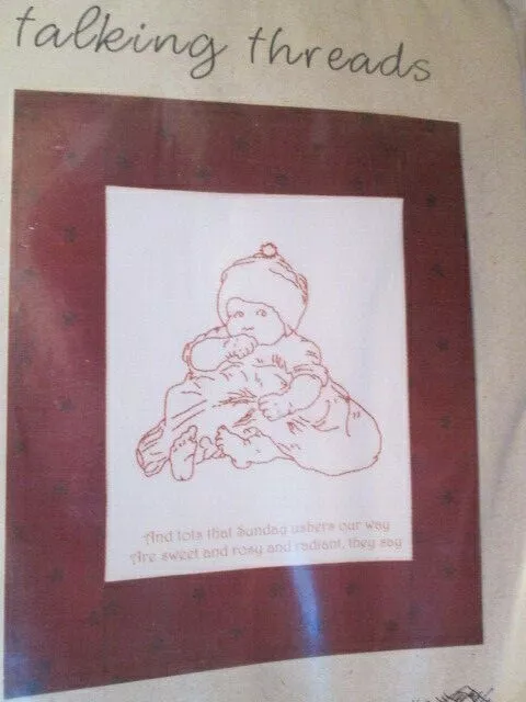 Talking Threads #0219r Sunday's Child Stitchery Pattern &2 Fabrics For Finishing