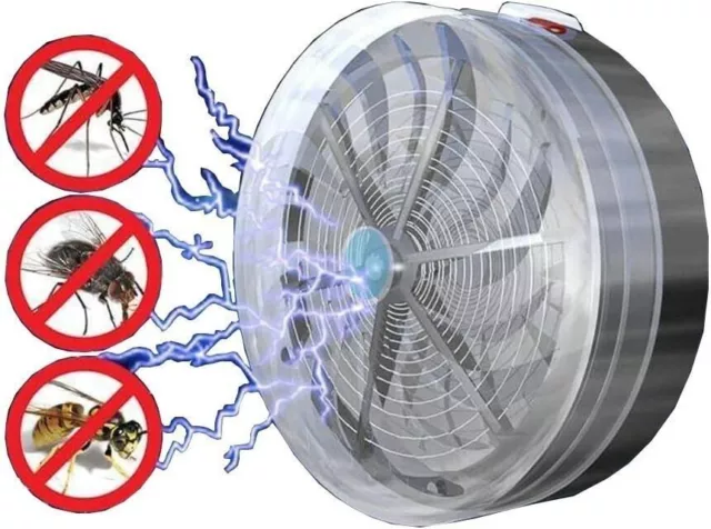 Insect Zapper Fly Bug Pest & Wasp Trap Indoor & Outdoor Battery & Solar Power