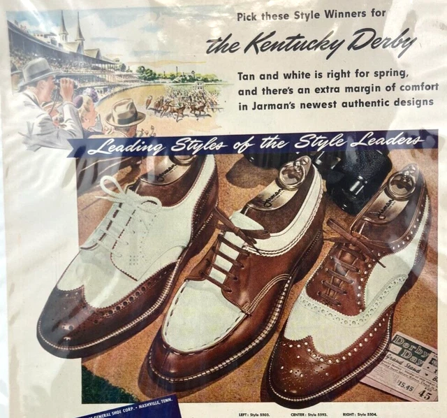 VINTAGE JARMAN SHOES For Men Kentucky Derby 1947 Magazine Print Ad X47
