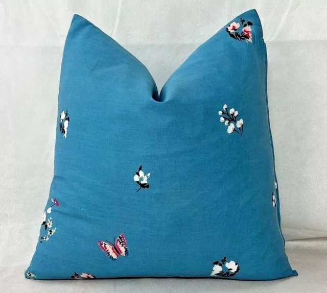 Blue Shabby Chic Cushion Covers Floral Delicate Garden 18 x 18" Inch 45 x 45 cm