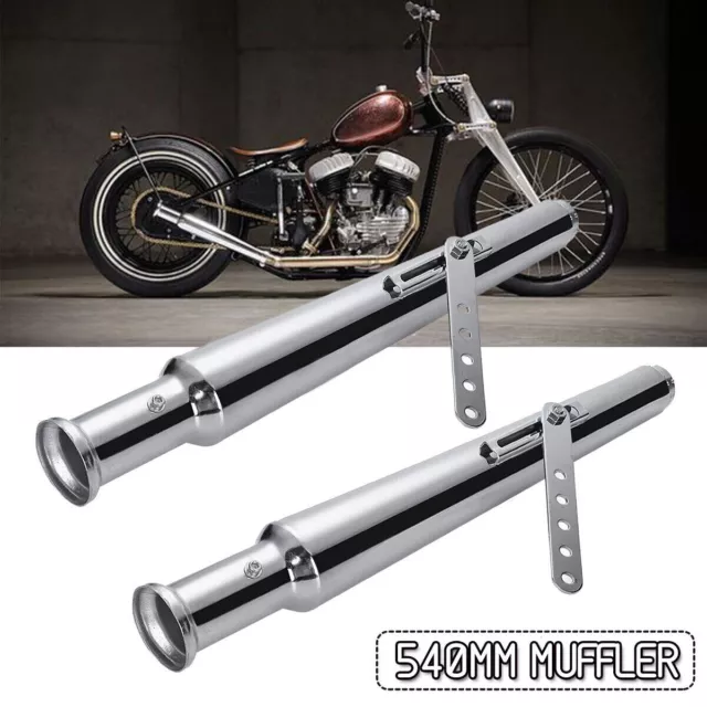 2x Motorcycle Exhaust Muffler / Pipe Shaker Tulip Bell End For Cafe Racer