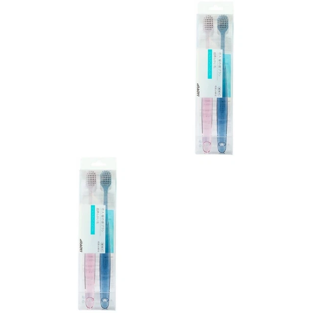 4 piezas cepillo de dientes suave antibacteriano cepillo de dientes mascota portátil