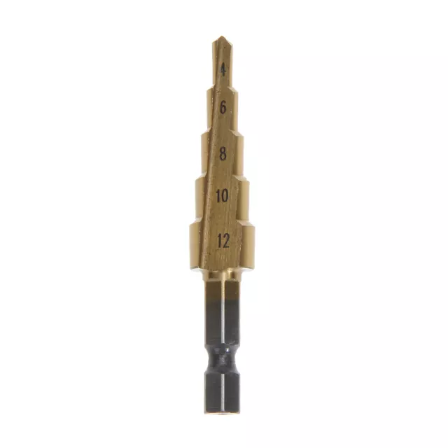 5# HSS Hex Shank Pagoda Metal Steel Step Drill Bit Hole Cutter Cut Tool 4-12mm