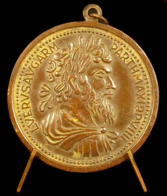 Medal Roman Rome, Lucius Verus Sestertius Overtype C 1850 Roma Roman Medal