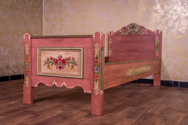 Voglauer Anno 1800 Altrosa Landhaus Bett Einzelbett Schlafzimmer Kinderbett