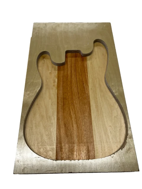 Basswood + African Mahogany Electric/Bass Guitar Body Blank, 3 Piece Glued