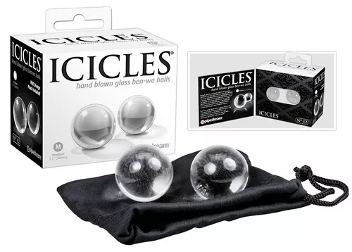 Palline del piacere in vetro trasparente Medium Icicles 42 SexY shop sfere geish