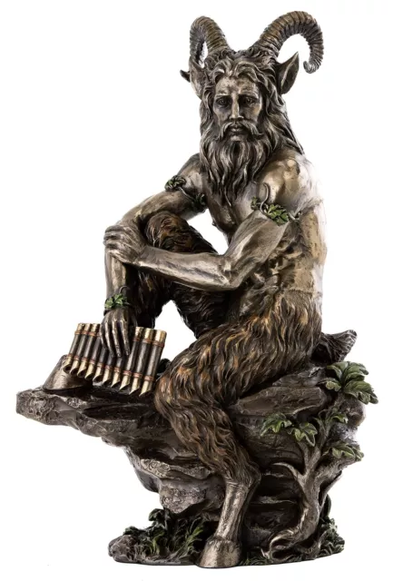 Top Collection Ancient Greek Mythology Pan Statue Holding Panpipes - God of T...