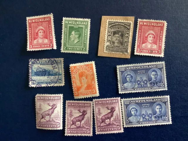 1800s to early 1900s Newfoundland Stamp lot - 11 stamps total  S01