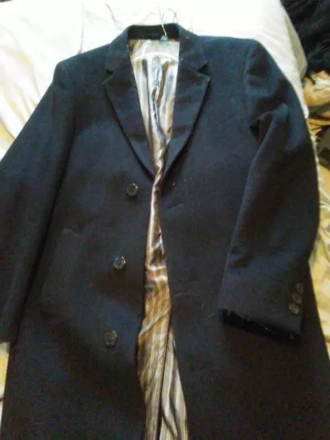 Men's Overcoat - Adam Baker - 40 L - Full Length - Wool & Cashmere.