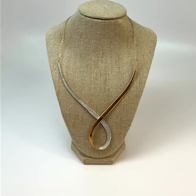 Designer Swarovski Rose Gold-Tone Exist Crystal Pave Collar Necklace