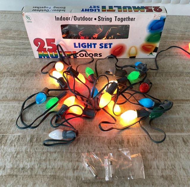 VINTAGE CHRISTMAS TREE Lights KMart Trim A Home 25 Multi Colors 25 ft