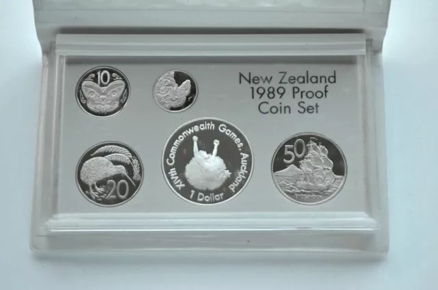 New Zealand - 1989 - Annual Proof Coin Set - Commonwealth Games